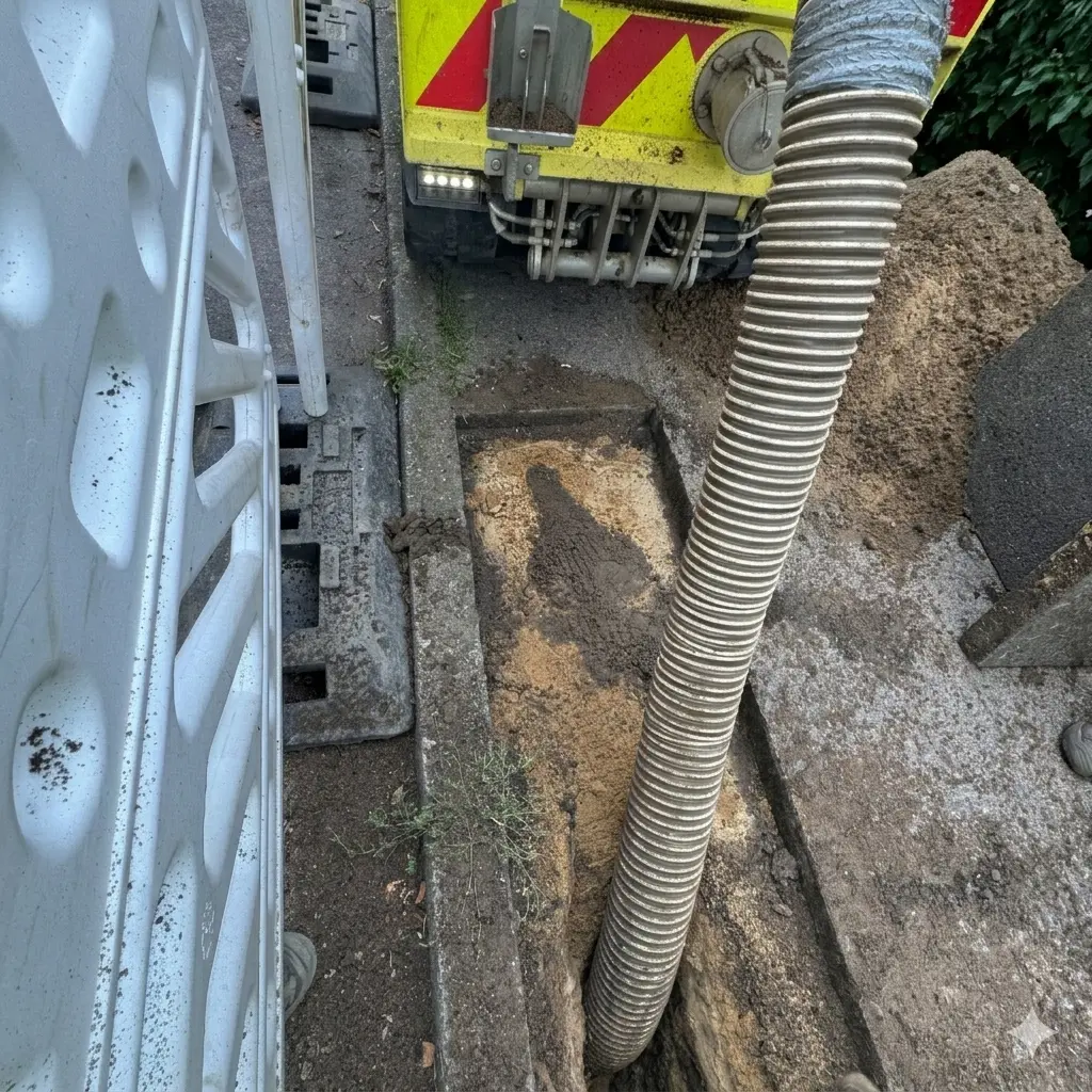 Saugbagger Einsatz Hamburg Stellingen Bachert Bau